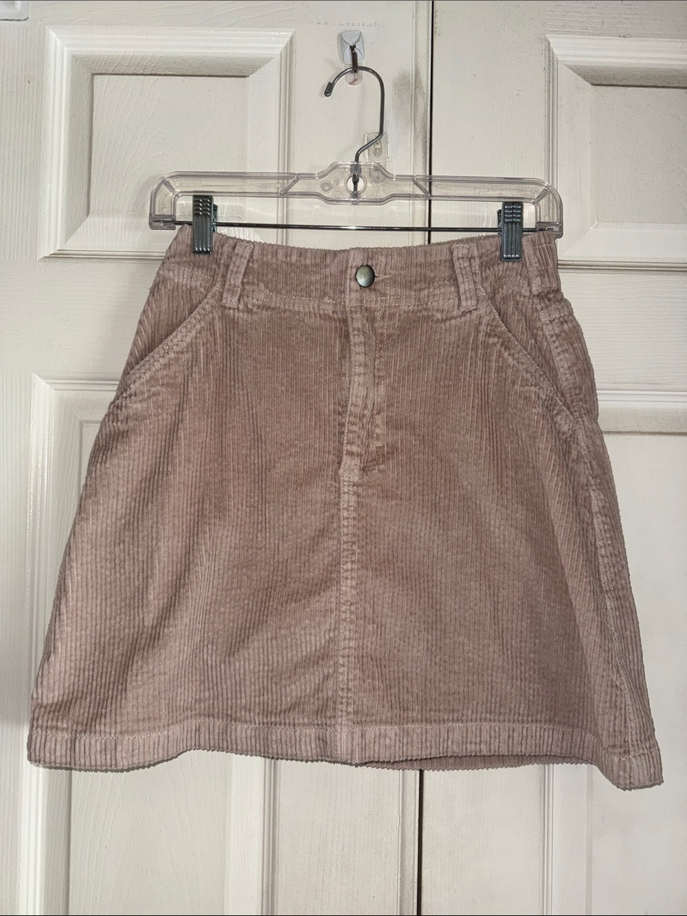 Pact Tan Corduroy Organic Cotton Mini Skirt